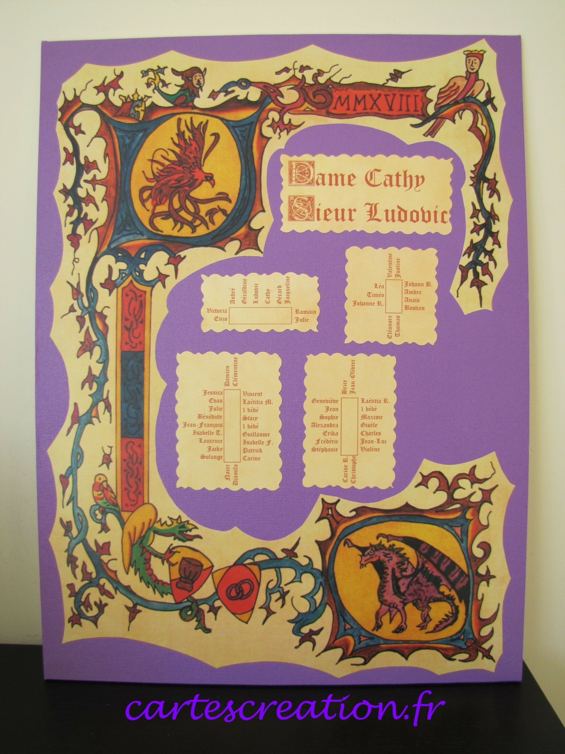 C et L : phénix et dragon C et L : phénix et dragon, Plan de table mariage médiéval