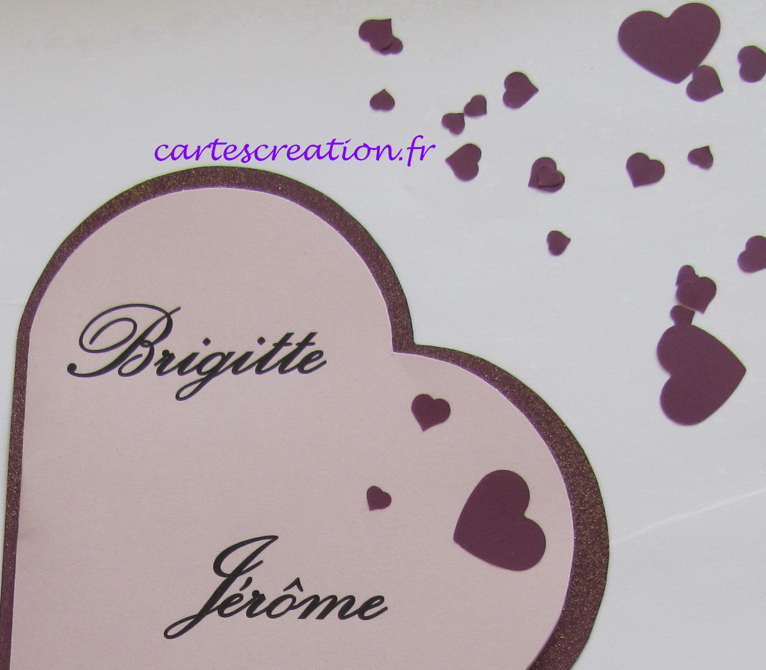 Lire la suite à propos de l’article Brigitte et Jérôme : faire-part de mariage coeur violet
