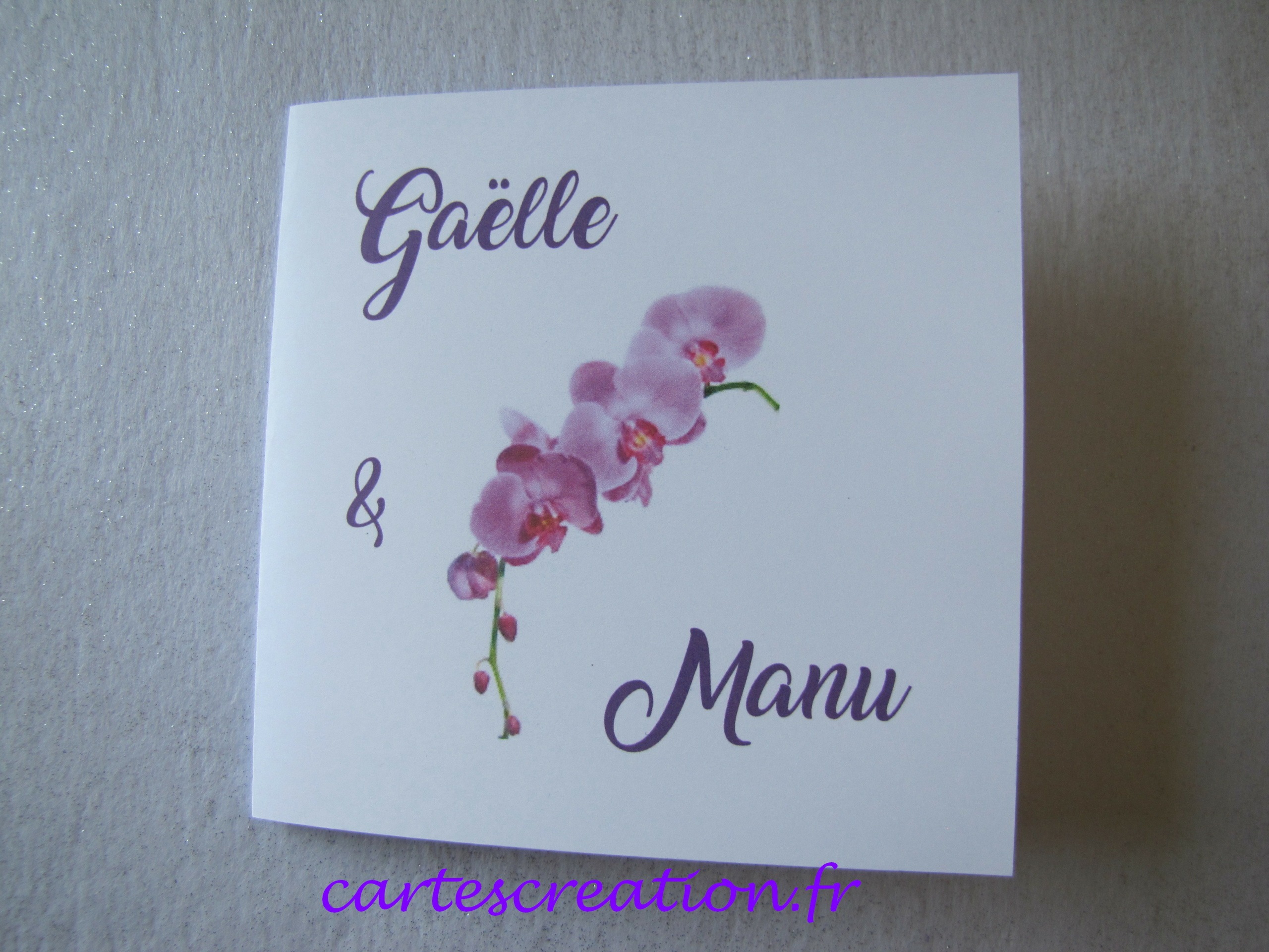 Faire-part mariage orchidée - cartescreation.fr