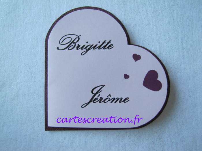 Faire-part mariage coeur violet - cartescreation.fr