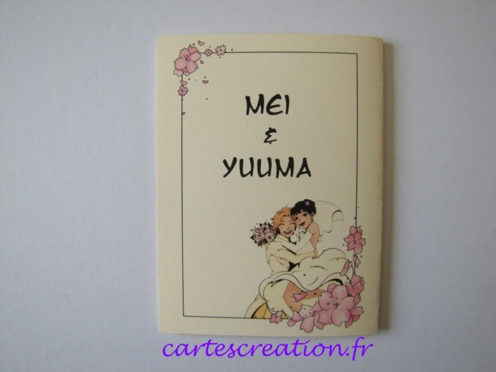 Faire-part mariage manga couleur
