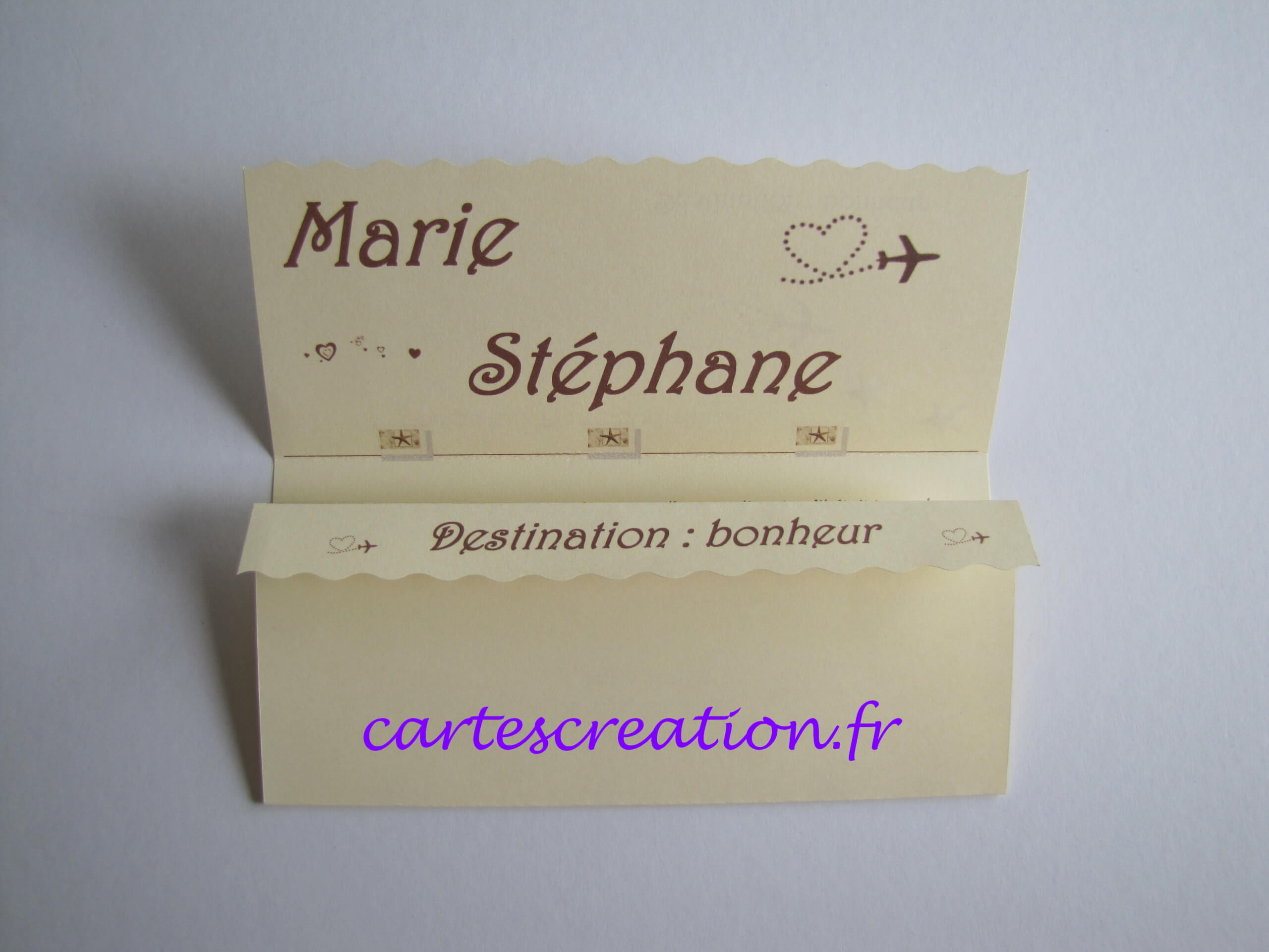Faire-part mariage voyage - Marie et Stéphane  - cartescreation.fr