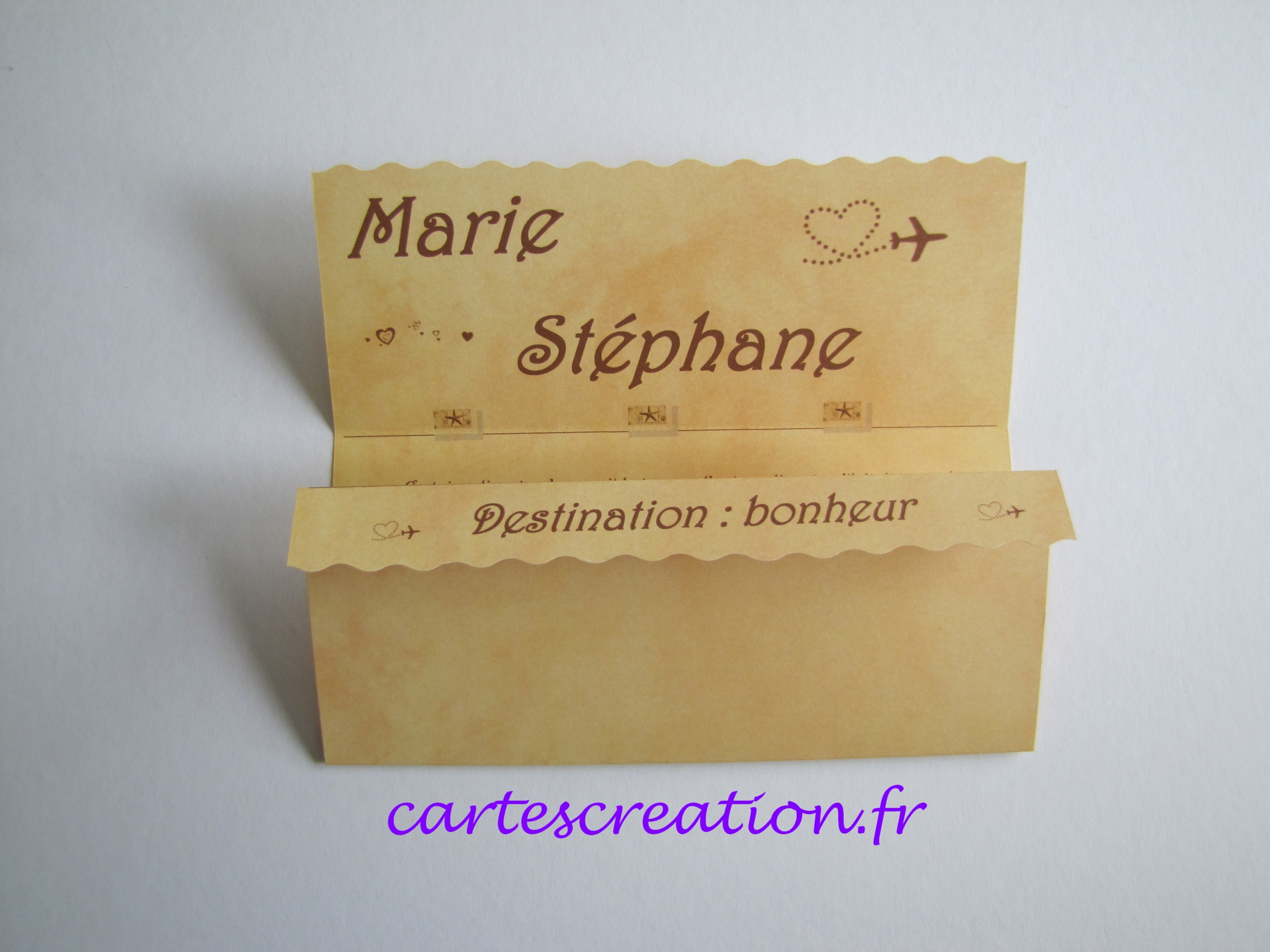 Faire-part mariage voyage - Marie et Stéphane  - cartescreation.fr