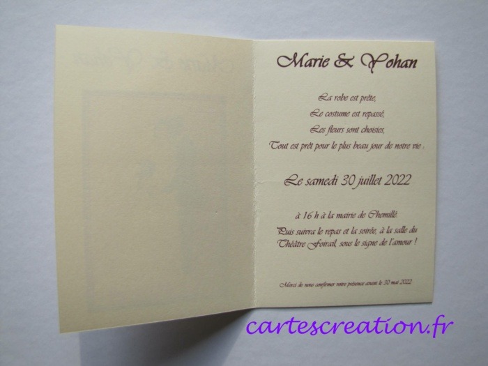 Faire-part mariage minimaliste