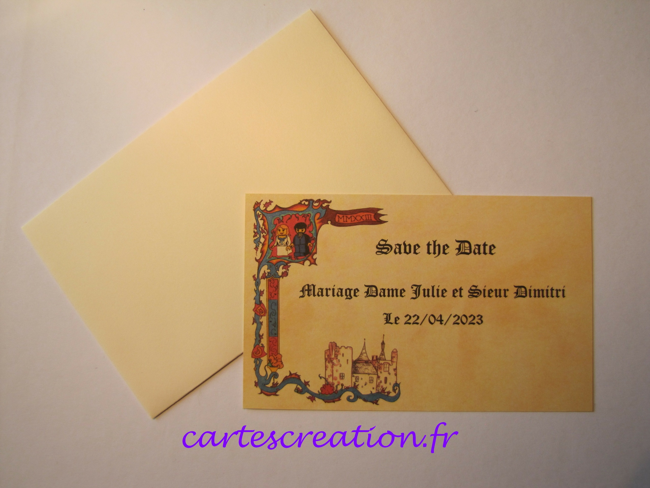 Save the date mariage médiéval - 1 - cartescreation.fr