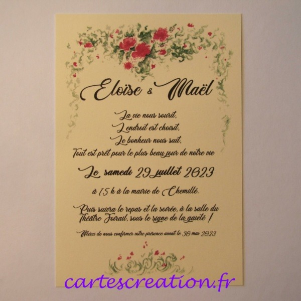Faire-part mariage champêtre Bridgerton
