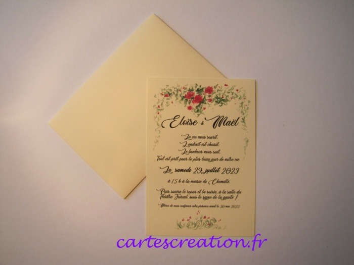 Faire-part mariage champêtre illustré - Faire-parts de mariage créatifs et personnalisés