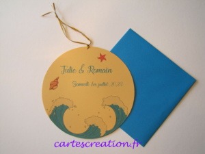 Lire la suite à propos de l’article Julie et Romain : faire-part mariage mer sable