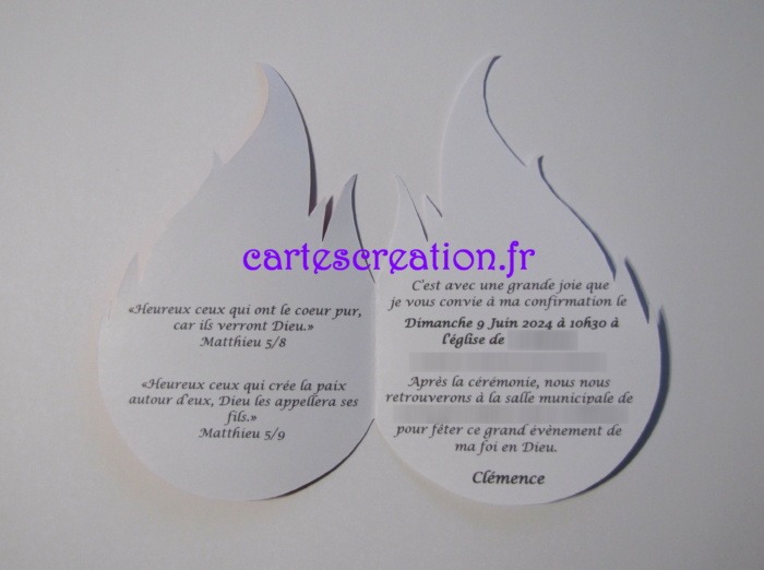 Faire-part confirmation - Clémence - Faire-part flamme