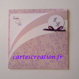 Faire-part mariage pochette lavande