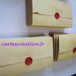 Préparation du colis Faire-part mariage médiéval - cartescreation.fr