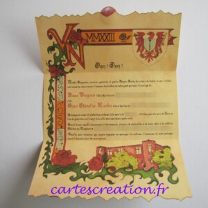 4,85 € Mariage médiéval Virginie et Nicolas : château médiéval, fleurs de roses rouges