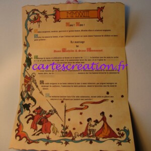 4,85 € Faire-part médiéval bataille et scène romantique