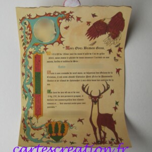 4,85 € Naissance Robin : aigle, blason sapins, cerf