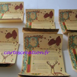 Naissance Robin : aigle, blason sapins, cerf Faire-part naissance médiévale: aigle, blason sapins, cerf