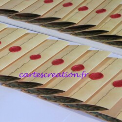 Naissance Robin : aigle, blason sapins, cerf Faire-part naissance médiévale