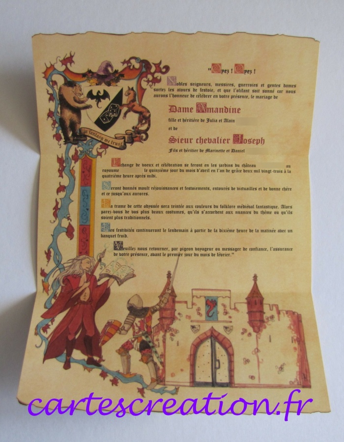 Mariage A et J : combat mage et chevalier – Faire-part médiéval Mariage A et J : combat mage et chevalier - Faire-part médiéval