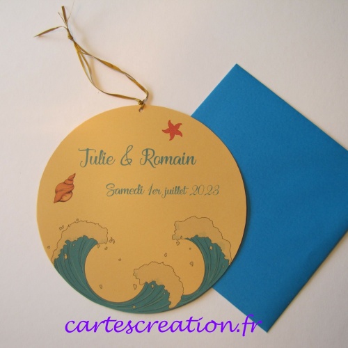 Faire-part mer sable Faire-part mariage mer sable