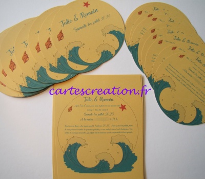 Faire-part mer océan – Découpes 5 – Julie et Romain – cartescreation.fr Faire-part mariage mer