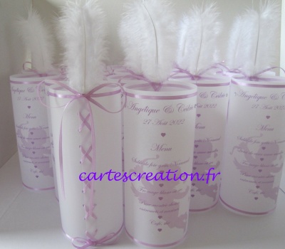 Menus photophores mariage ange lilas 3 - cartescreation.f